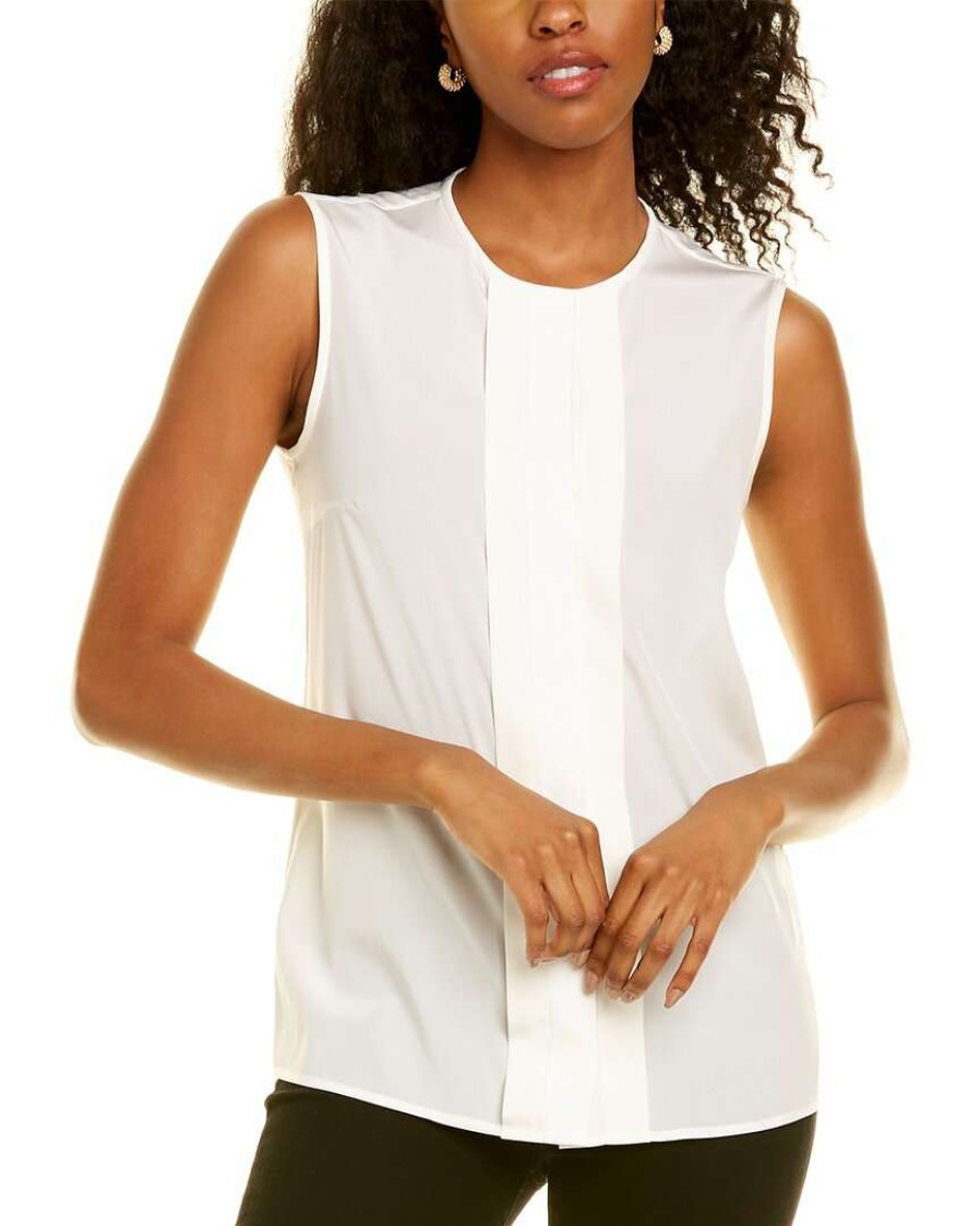 Clothing * | Women Peserico Silk-Blend Top White