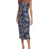 Clothing * | Women Js Collections Miley Illusion Midi Dress Blue