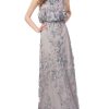 Clothing * | Js Collections Womens Blouson Maxi Evening Dress Silver