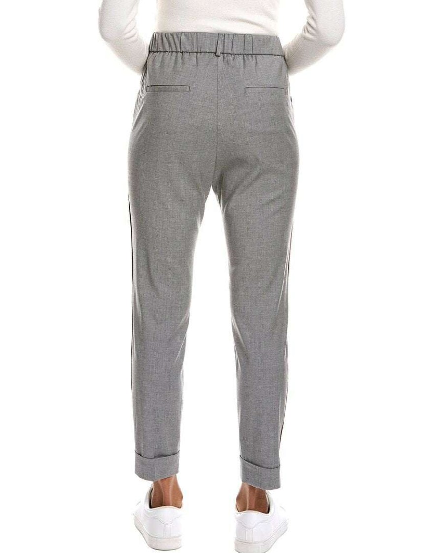 Clothing * | Women Peserico Wool-Blend Pant Grey