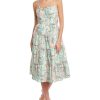 Clothing * | Women Hutch Sicily Linen-Blend Midi Dress Green