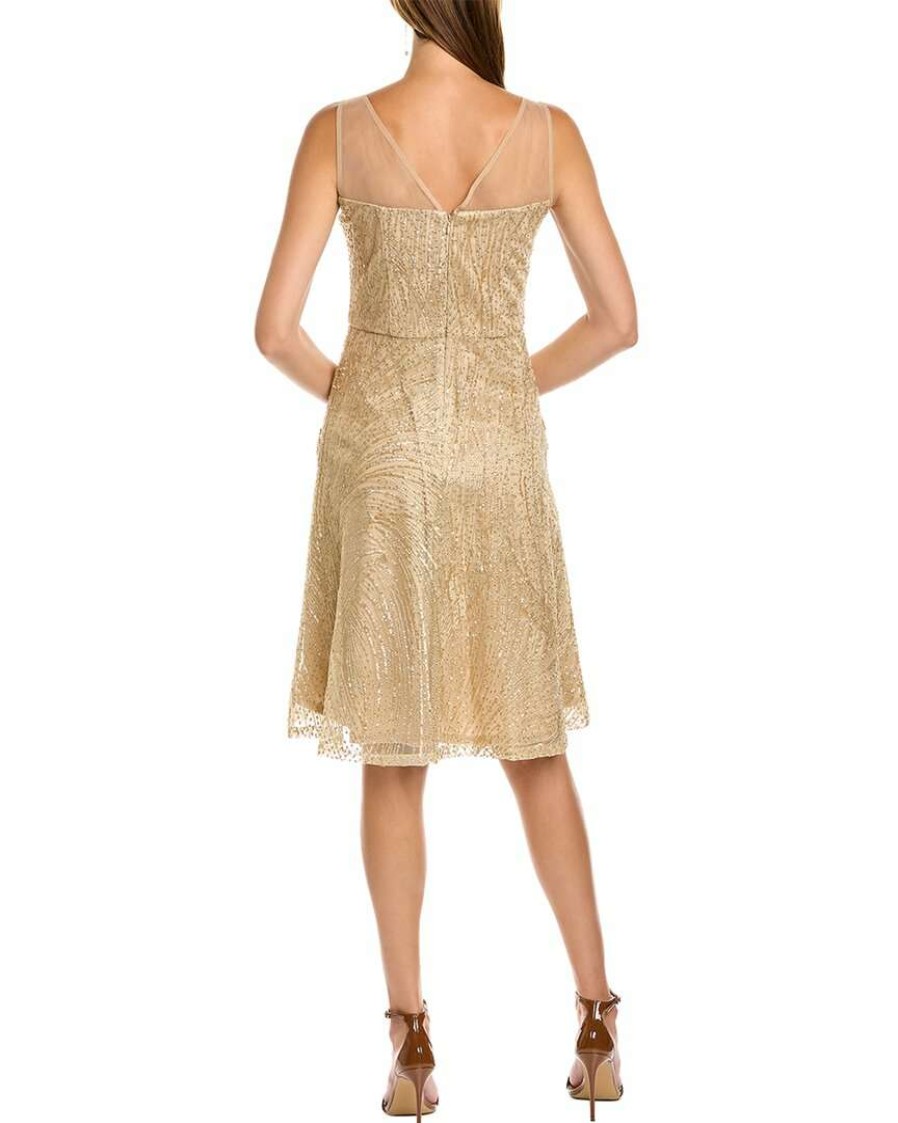 Clothing * | Women Js Collections Sequin A-Line Dress Gold