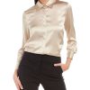 Clothing * | Women Peserico Silk-Blend Top Beige