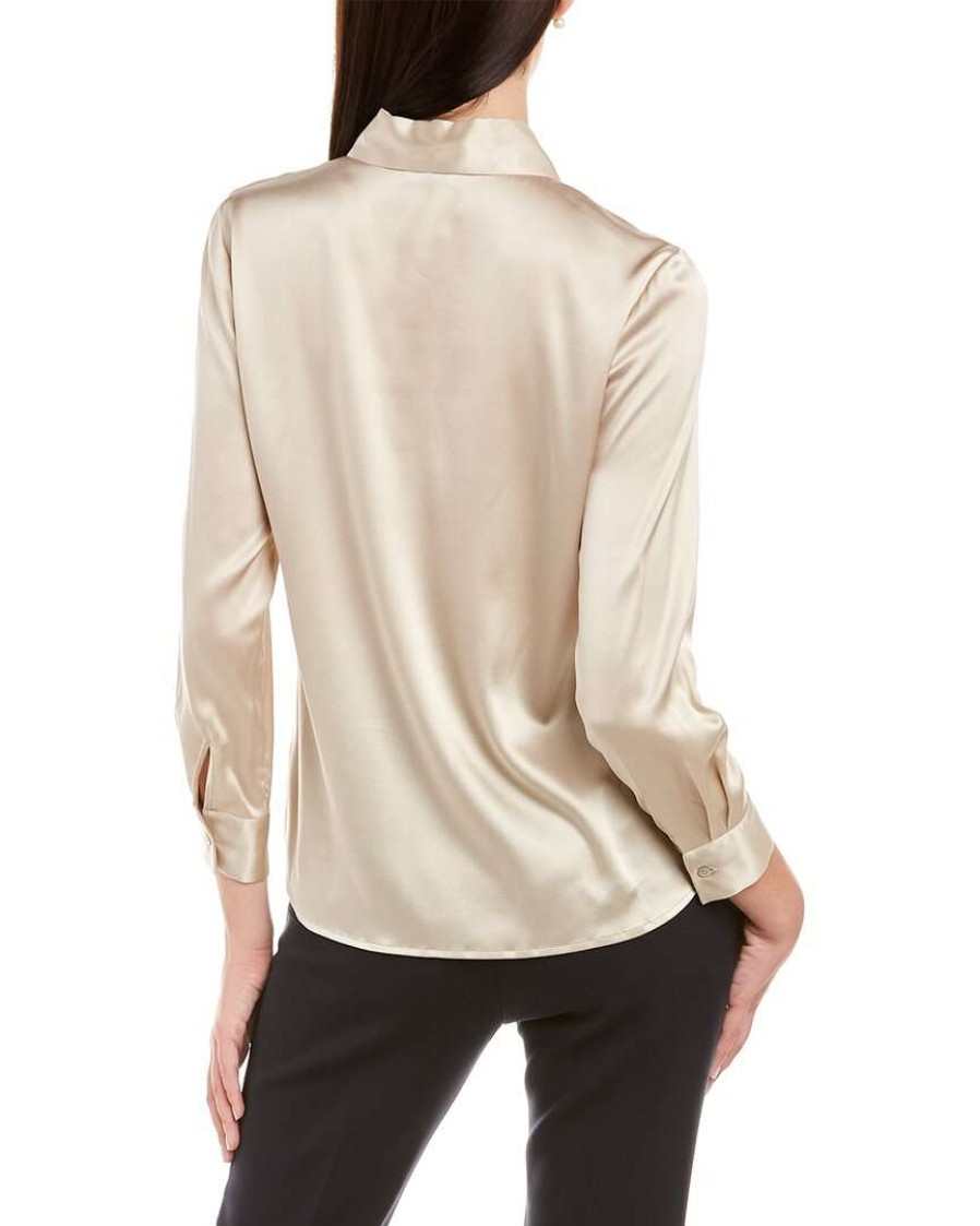 Clothing * | Women Peserico Silk-Blend Top Beige