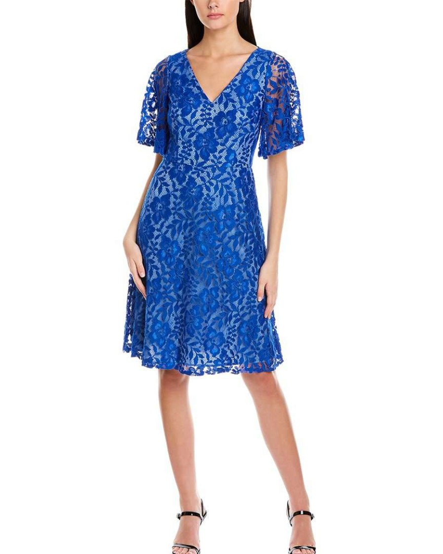 Clothing * | Women Js Collections Skye A-Line Dress Blue