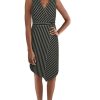 Clothing * | Hutch Womens Striped V-Neck Wrap Dress Black