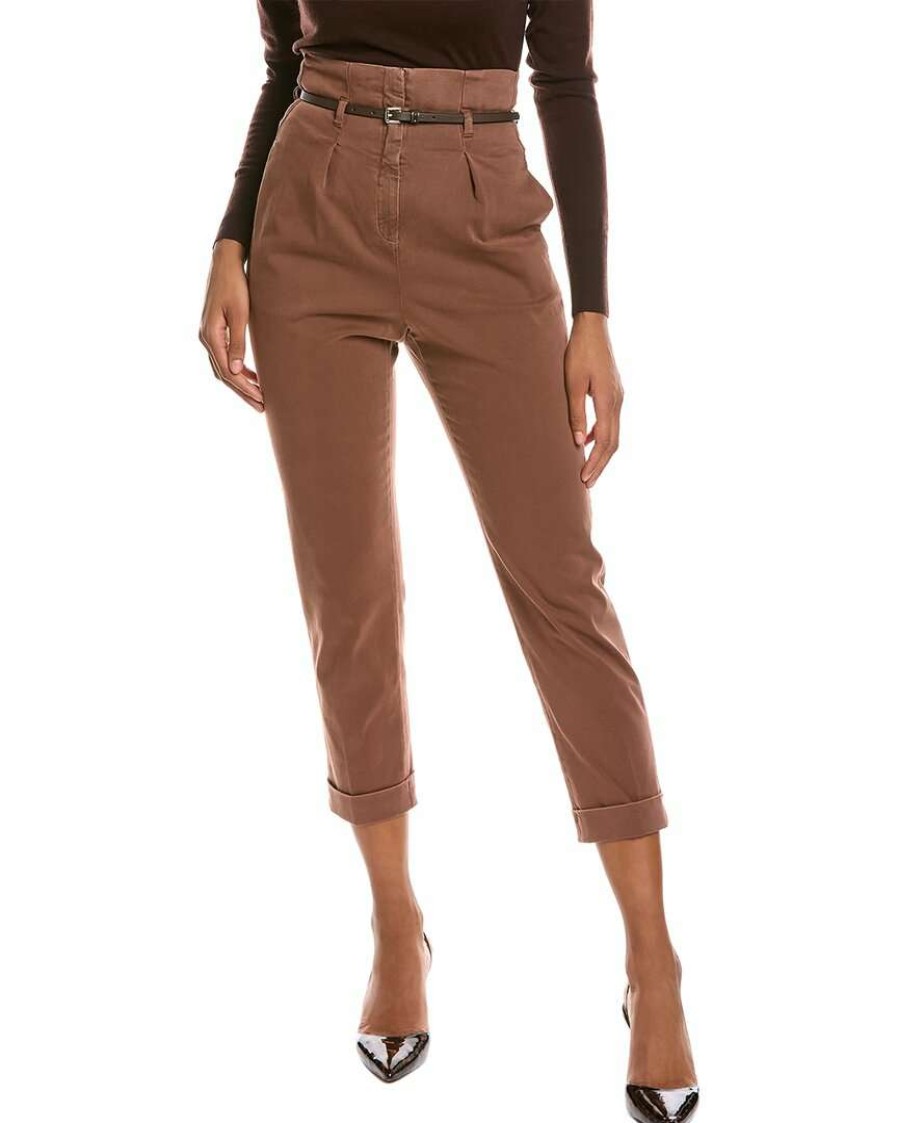 Clothing * | Women Peserico Paperbag Pant Beige