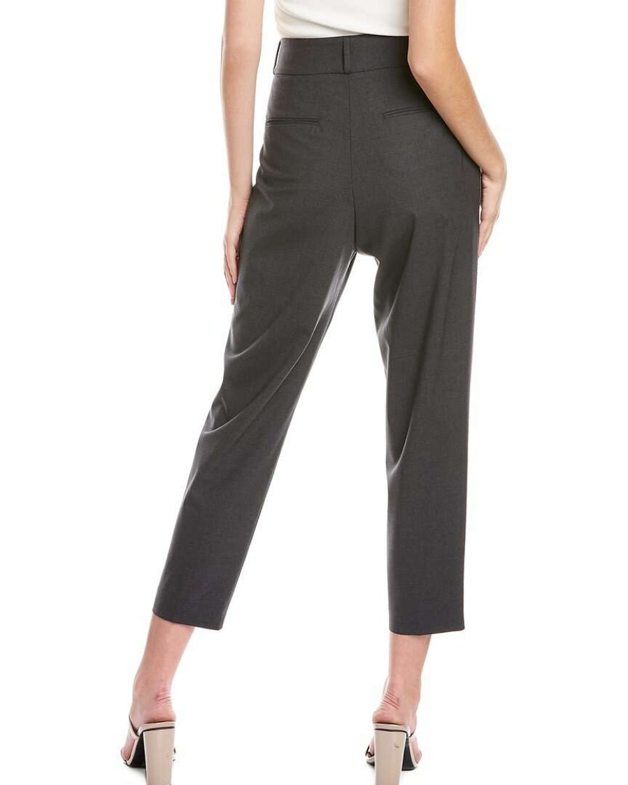 Clothing * | Women Peserico Pleated Wool-Blend Pant Grey