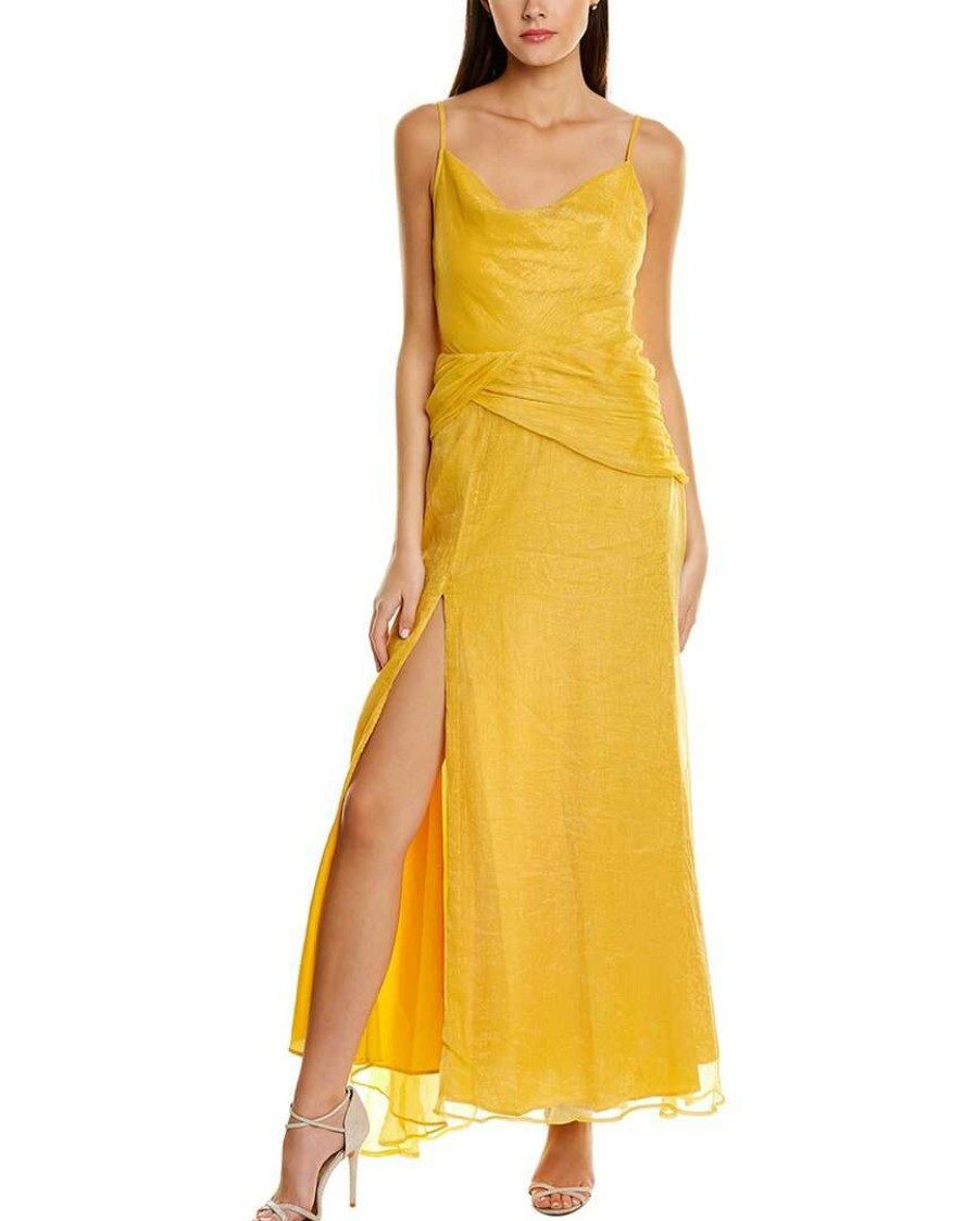 Clothing * | Women Hutch Shimmer Maxi Dress Yellow