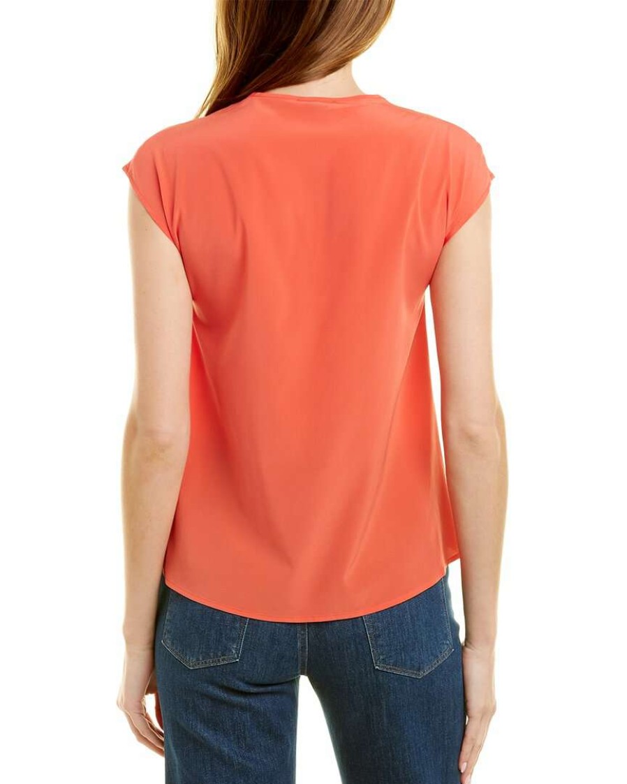 Clothing * | Women Peserico Silk-Blend Top Red