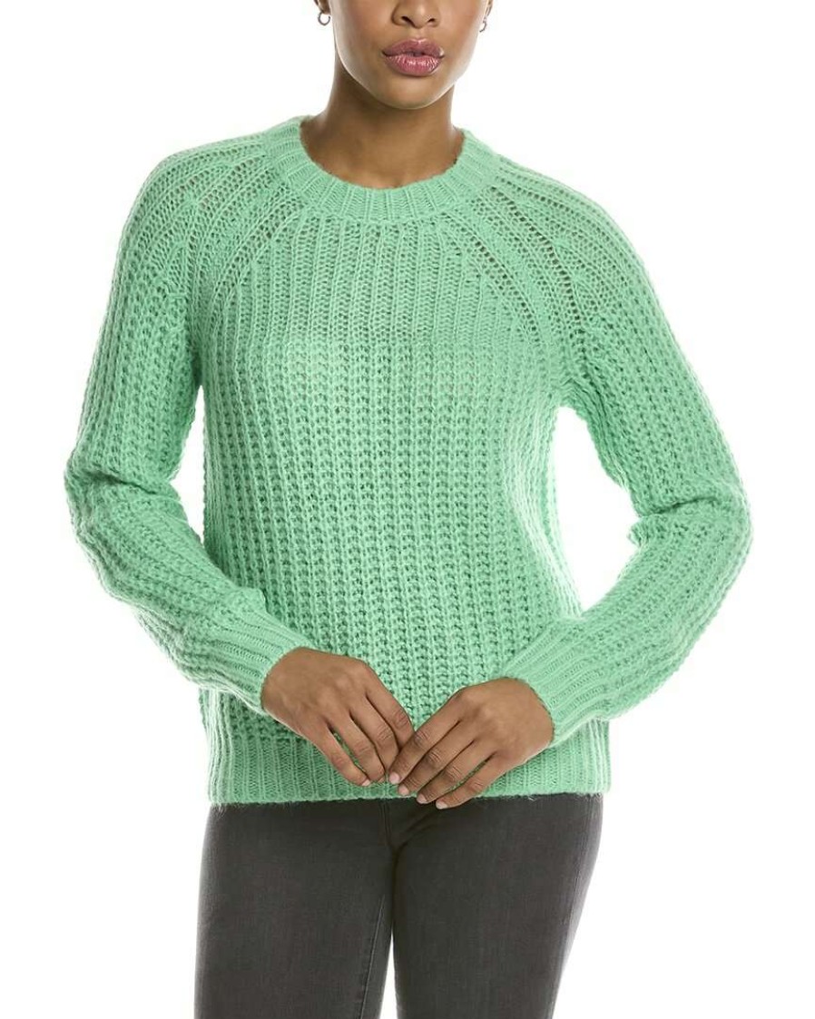 Clothing * | Women Peserico Crewneck Alpaca & Wool-Blend Sweater Green