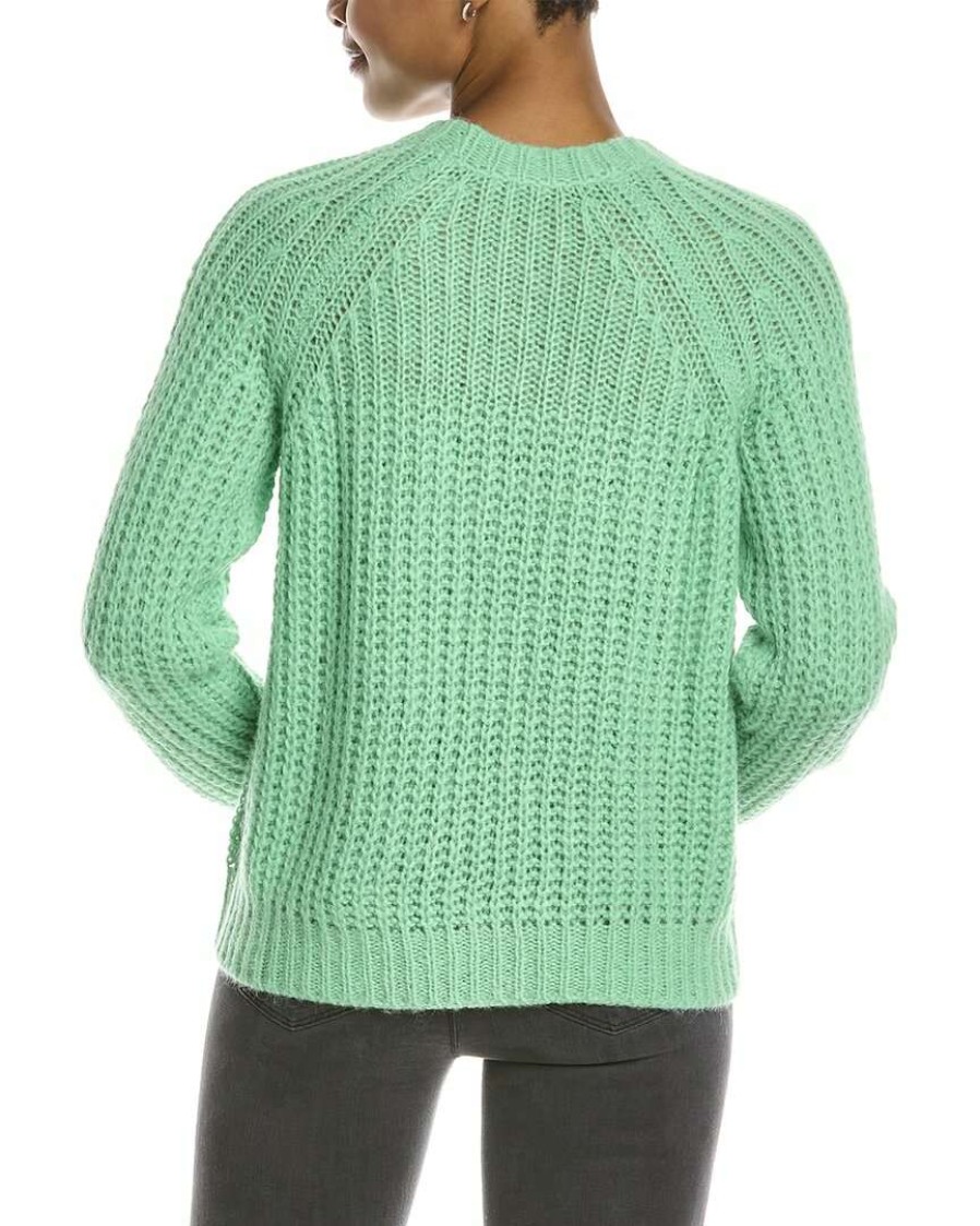 Clothing * | Women Peserico Crewneck Alpaca & Wool-Blend Sweater Green