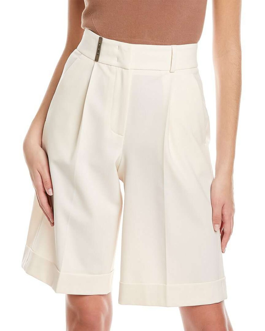 Clothing * | Women Peserico Wool-Blend Bermuda Short White