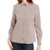 Clothing * | Women Peserico Stripe Blouse Brown