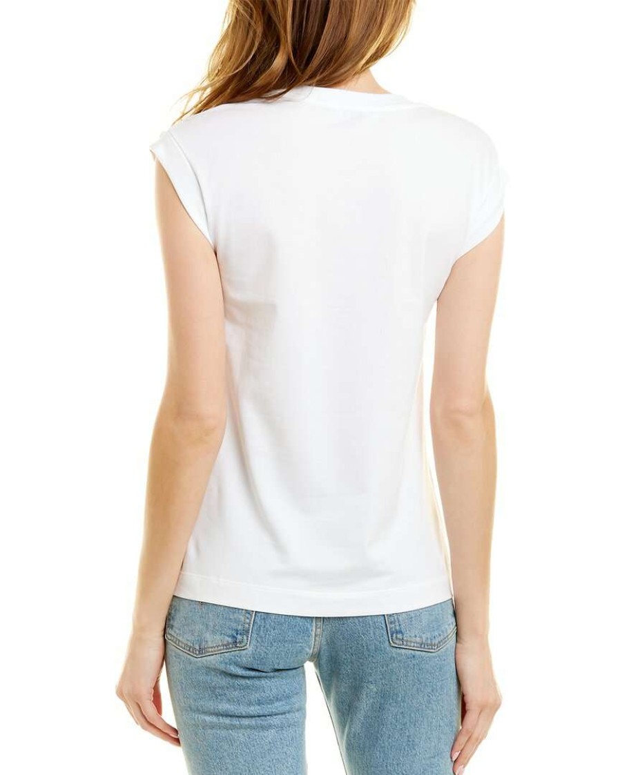 Clothing * | Women Peserico Embroidered Front T-Shirt White