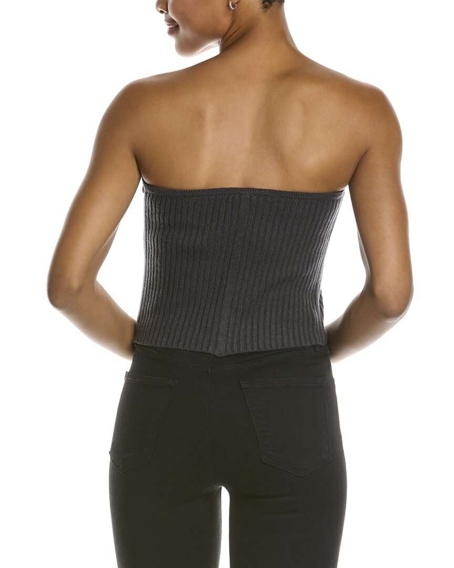 Clothing * | Women Peserico Wool, Silk & Cashmere-Blend Tube Top Grey