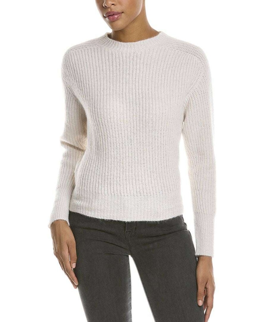 Clothing * | Women Peserico Crewneck Alpaca & Wool-Blend Sweater White