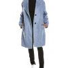 Clothing * | Women Peserico Fuzzy Mohair & Wool-Blend Coat Blue