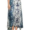 Clothing * | Hutch Womens Tie-Die Hi-Low A-Line Skirt Blue Motif