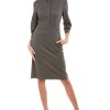 Clothing * | Women Peserico Wool-Blend Shirtdress Grey