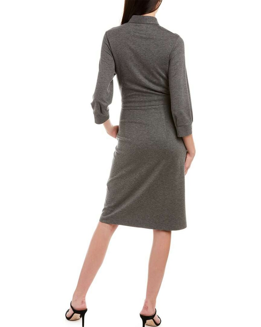 Clothing * | Women Peserico Wool-Blend Shirtdress Grey