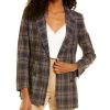 Clothing * | Women Peserico Double-Breasted Linen-Blend Jacket Grey